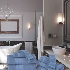 Good morning 8 stuks handdoeken set nr.1000 ice blauw