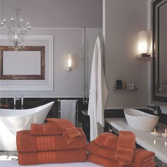 Good morning 4 stuks handdoeken 50x100 set nr.1000 terra