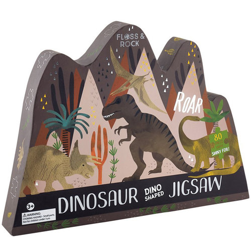 Floss & Rock Dinosaurus puzzel 80 stukjes 35 x 55 cm Multi