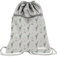 BeUniq Cactus en flamingo gymbag 47 x 37 cm Grijs