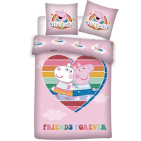 Peppa Pig Dekbedovertrek Hart Eenpersoons 140 x 200 cm Multi