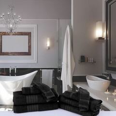 Good morning 4 stuks handdoeken 50x100 set nr.1000 zwart