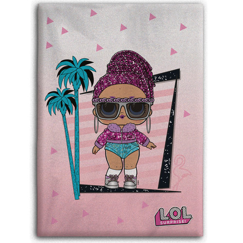 L.O.L. Surprise Fleeceplaid Palmtrees 100 x 140 cm Roze