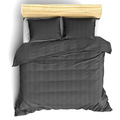 De Witte Lietaer Dekbedovertrek Katoen Satijn Zygo Lits Jumeaux 240 x 220 cm Zwart