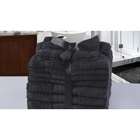 Good morning Emotion badtextiel - Set van 8 - Katoen - Antraciet