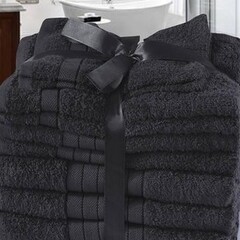 Good morning Emotion badtextiel - Set van 8 - Katoen - Antraciet