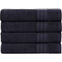 Good morning Emotion badtextiel - 4-delig - Katoen - Antraciet 50x100