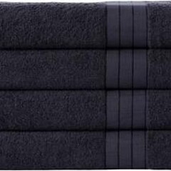 Good morning Emotion badtextiel - 4-delig - Katoen - Antraciet 50x100