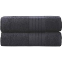 Good morning Emotion badtextiel - 2-delig- Katoen - Antraciet 70x140