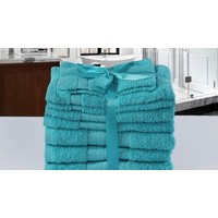 Good morning Emotion badtextiel - 2-delig- Katoen - Turquoise 70x140