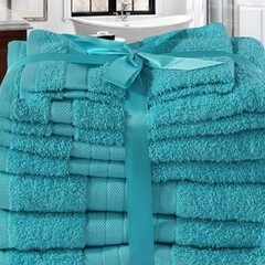 Good morning Emotion badtextiel - 2-delig- Katoen - Turquoise 70x140