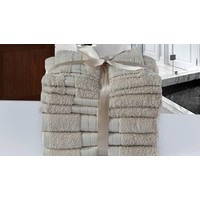 Good morning Emotion badtextiel - Set van 8 - Katoen - Steen