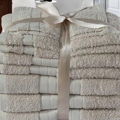 Good morning Emotion badtextiel - Set van 8 - Katoen - Steen