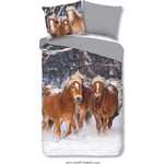 Good morning Dekbedovertrek Happy Horses 140x220 flanel kids nr.2691 multi