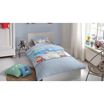 Good morning Dekbedovertrek Friends 140x220 flanel kids nr.2693 blauw