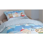 Good morning Dekbedovertrek Friends 140x220 flanel kids nr.2693 blauw