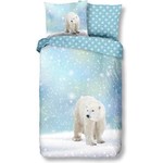 Good morning Dekbedovertrek Icebear 140x220 flanel kids nr.6947 blauw