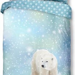 Good morning Dekbedovertrek Icebear 140x220 flanel kids nr.6947 blauw