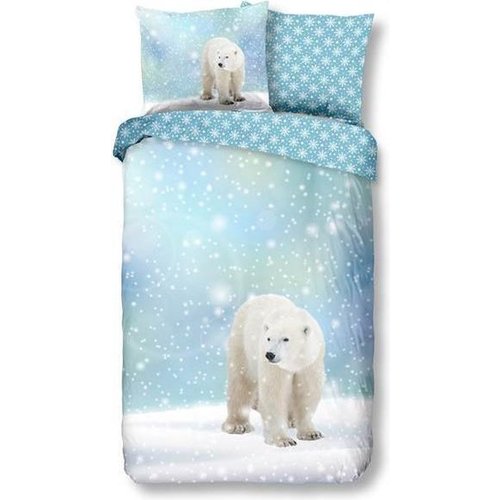 Good morning Dekbedovertrek Icebear 140x220 flanel kids nr.6947 blauw