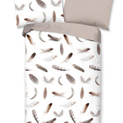 Good morning Dekbedovertrek Feathers - flanel nr.7020 wit