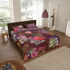 Descanso Dekbedovertrek organic nr.9344 bordeaux