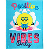 Minions Fleece deken Positive Vibes 130 x 170 cm Blauw