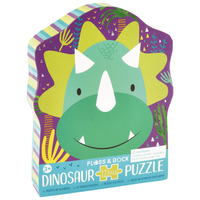 Floss & Rock Puzzel Dino 12 stukjes 35 x 18 cm Multi