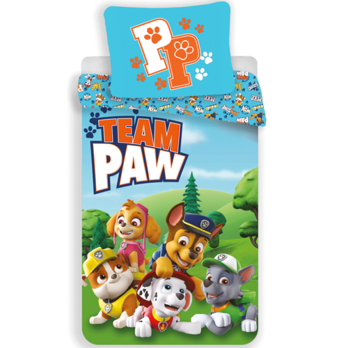 Paw Patrol Dekbedovertrek Team PAW Eenpersoons 140 x 200 cm Katoen