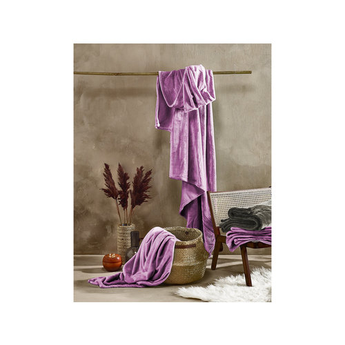 De Witte Lietaer Fleece deken Smoky Grape 150 x 200 cm Paars