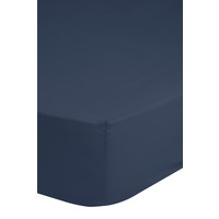 HIP Hoeslaken 90x200 katoen-satijn d.blauw