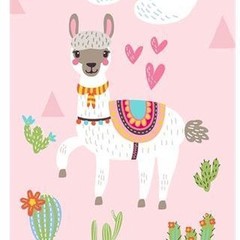 Good morning Strandlaken Lama  75x150 poly velours kids nr.6334 pink