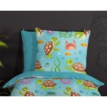 Good morning Dekbedovertrek Turtles - kids nr.30062 blauw