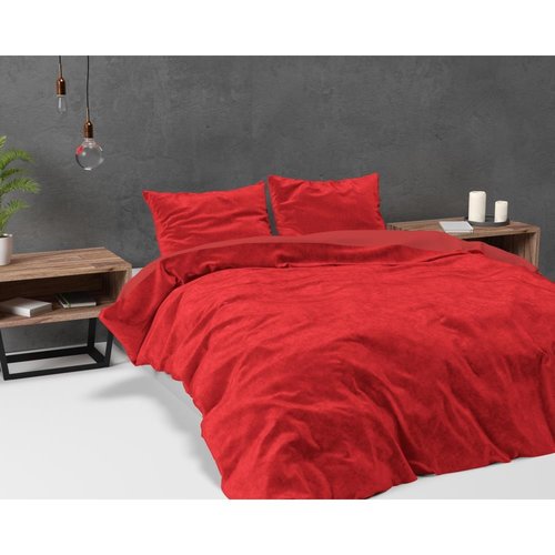 Sleeptime Dekbedovertrek Velvet Uni Red