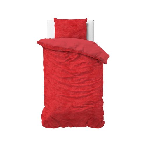 Sleeptime Dekbedovertrek Velvet Uni Red