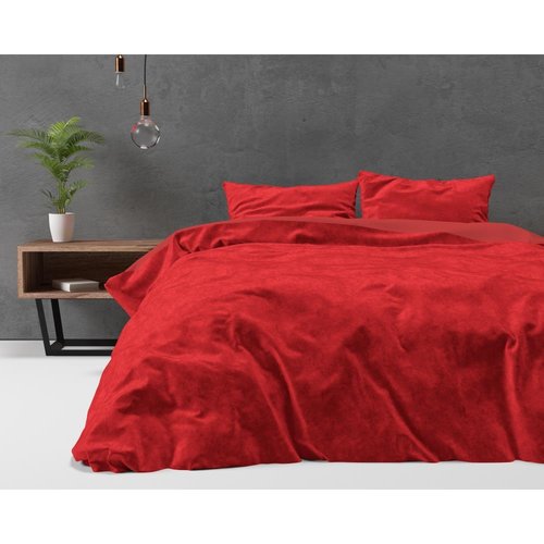 Sleeptime Dekbedovertrek Velvet Uni Red