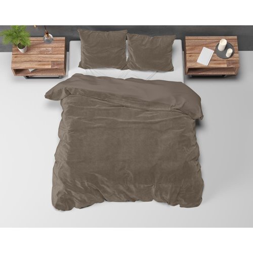 Sleeptime Dekbedovertrek Velvet Uni Taupe