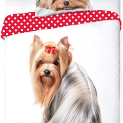 Animal Pictures Dekbedovertrek Yorkshire Terriër (Let op - Met extra grote sloop 70x90cm) Katoen