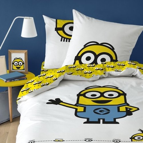 Minions Dekbedovertrek Eyes Eenpersoons 140  x 200 cm Katoen