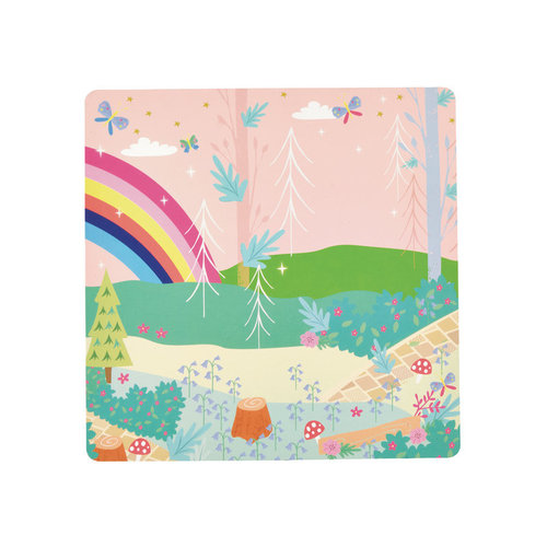 Floss & Rock Spelletjesdoos Regenboog Fee 4-in-1 19,5 x 19,5 cm