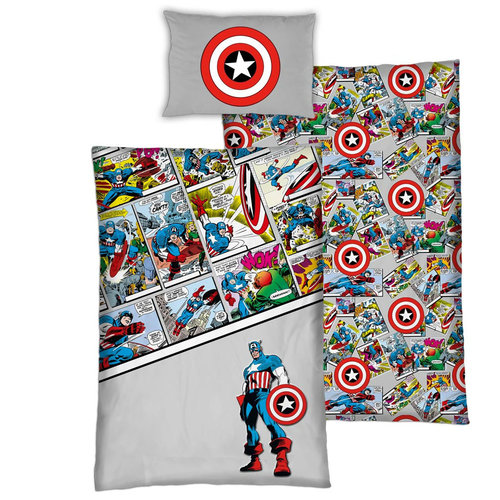 Marvel Avengers Marvel AvengersDekbedovertrek Comics Eenpersoons 140  x 200 cm Bio Katoen