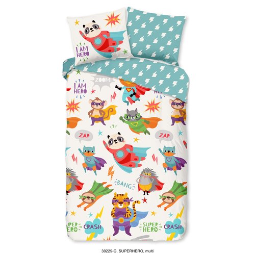 Good morning Dekbedovertrek -  Superhero - kids nr.30229 multi