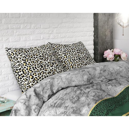 Sleeptime Dekbedovertrek Marble Panther Green