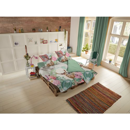 HIP Dekbedovertrek 140x220 flanel nr.6633 multi