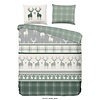 Good morning Dekbedovertrek 140x220 flanel nr.30143 groen