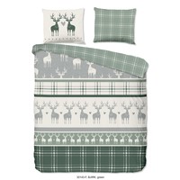 Good morning Dekbedovertrek 140x220 flanel nr.30143 groen