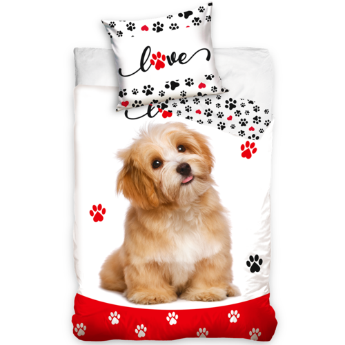 Animal Pictures Dekbedovertrek Hond Dog Love - (Let op - Met extra grote sloop 70x90cm) - Katoen