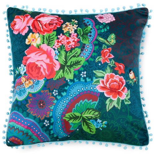 Happiness Gevuld kussen  1-48x48 polyester Happiness nr.20038 groen