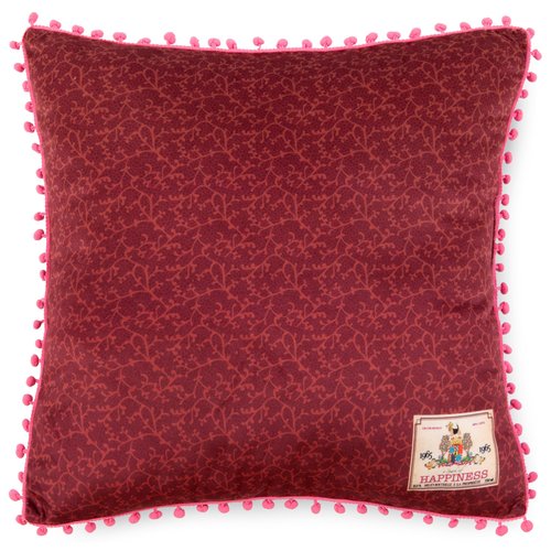 Happiness Gevuld kussen  1-48x48 polyester Happiness nr.20037 rood