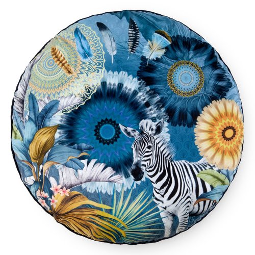 HIP Gevuld kussen 55cm diameter polyester HIP nr.30087 blauw