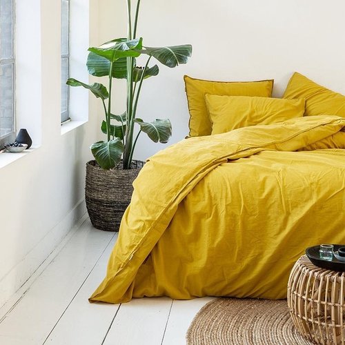 Dreamhouse Dekbedovertrek Stone washed Mustard